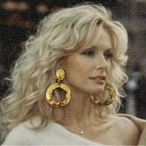 Archive Selection: Verified Anne Klein Runway Hammered "Bold Gold" Hoops
